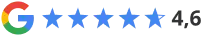 Vertrauenssiegel, Google Bewertungen, 4,6 Sterne
